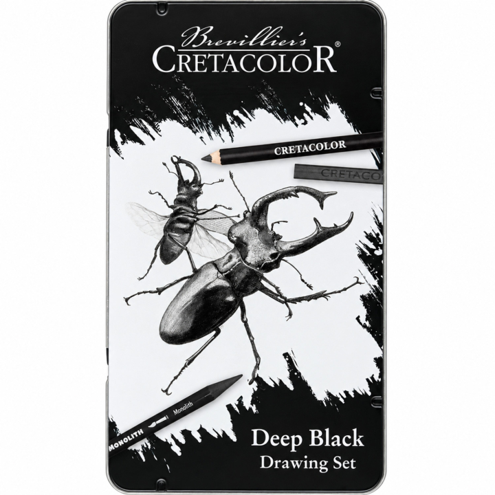 Deep Black tekenset 10-delig in de groep Kunstenaarsmateriaal / Krijt en potloden / Houtskoolpotloden en houtskool bij Voorcrea (135646)