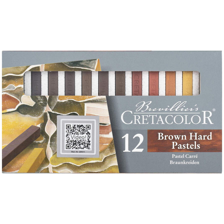 Pastelkrijtjes Hard Bruin/Rood 12-delig in de groep Kunstenaarsmateriaal / Krijt en potloden / Pastelkrijt bij Voorcrea (135651)