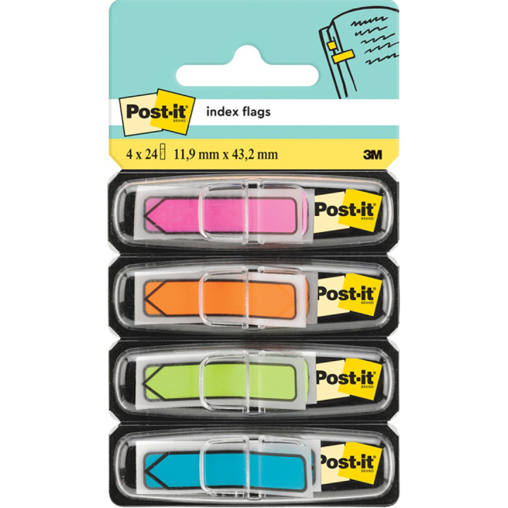 Post-it Index Tabs Pijl 11,9×43,2 mm 4 neonkleuren in de groep Papier & Blokken / Schrijven en noteren / Post-it en notitieblokjes bij Voorcrea (135696)