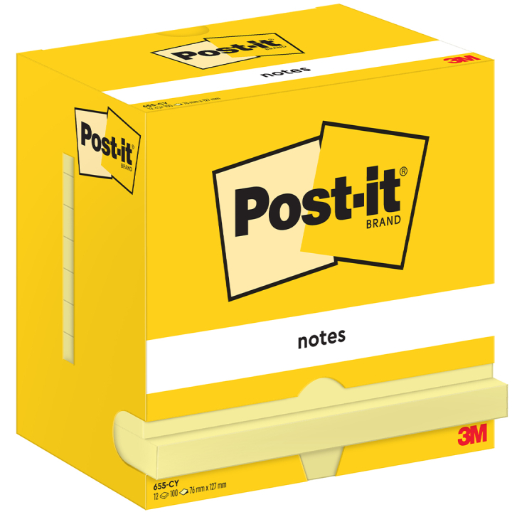 Post-it 76x127 Geel 12-pack in de groep Papier & Blokken / Schrijven en noteren / Post-it en notitieblokjes bij Voorcrea (135712)