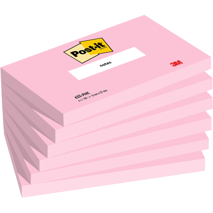 Post-it 76×127 Neonroze 6-pack in de groep Papier & Blokken / Schrijven en noteren / Post-it en notitieblokjes bij Voorcrea (135715)