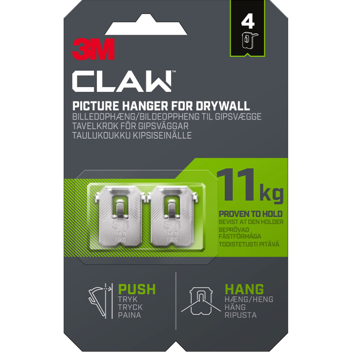 Claw Tavelhaak voor gipswand 11 kg 4-pack in de groep Creëren & Hobby / Organiseren / Lijsten / Ophangsysteem voor lijsten bij Voorcrea (135736)