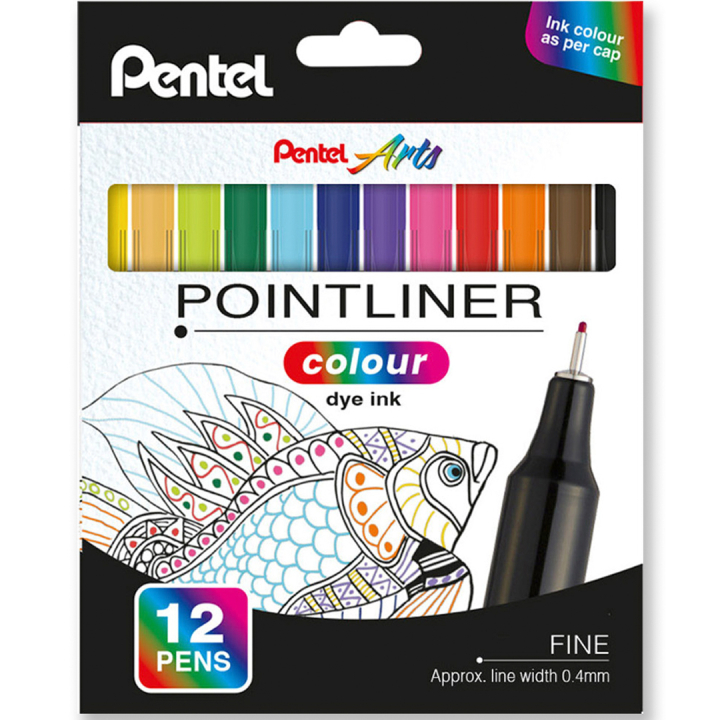 Pointliner Colour 12-set in de groep Pennen / Kunstenaarspotloden en -stiften / Viltstiften bij Voorcrea (135771)