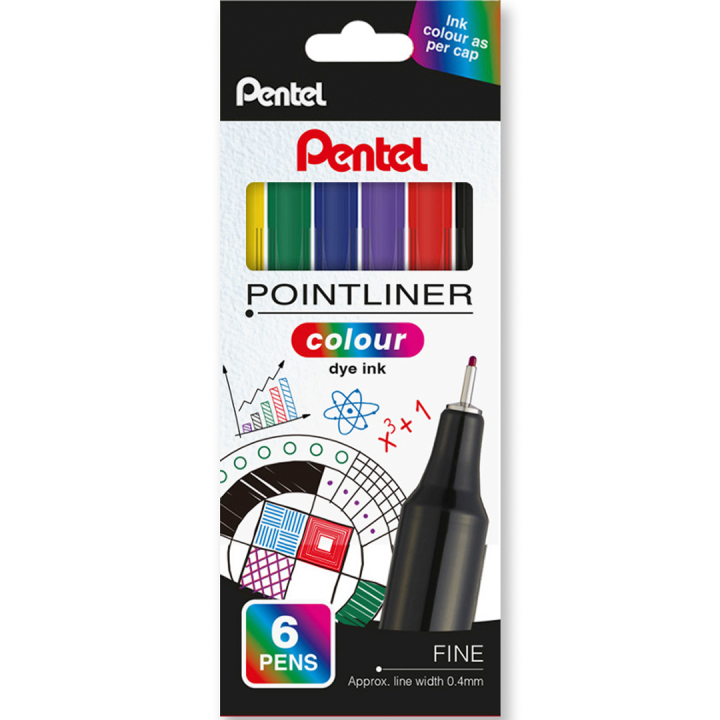 Pointliner Colour 6-set in de groep Pennen / Kunstenaarspotloden en -stiften / Viltstiften bij Voorcrea (135772)