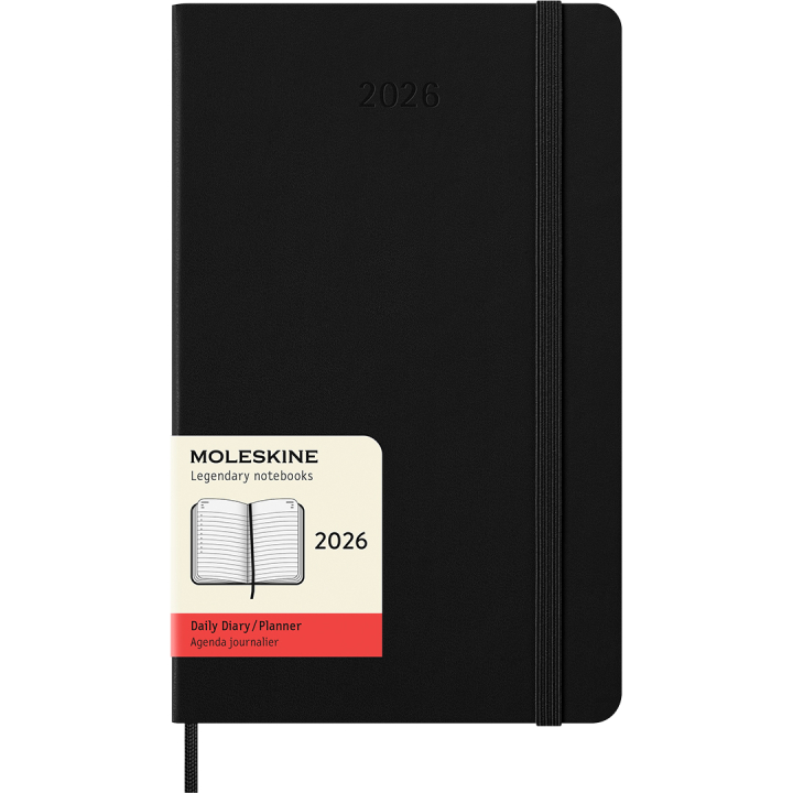Kalender 12M Daily 2026 Hardcover Large Black in de groep Papier & Blokken / Kalenders en agenda's / 12 maanden agenda's bij Voorcrea (136081)