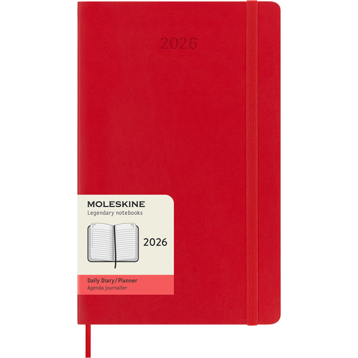 Kalender 12M Daily 2026 Softcover Large Red in de groep Papier & Blokken / Kalenders en agenda's / 12 maanden agenda's bij Voorcrea (136085)