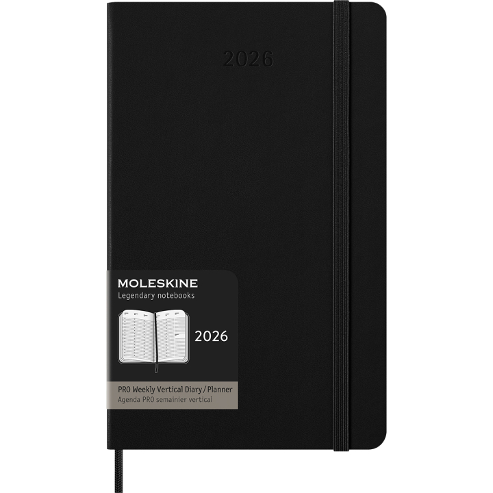 Kalender 12M Weekly Vertical PRO 2026 Hardcover Large Black in de groep Papier & Blokken / Kalenders en agenda's / 12 maanden agenda's bij Voorcrea (136100)