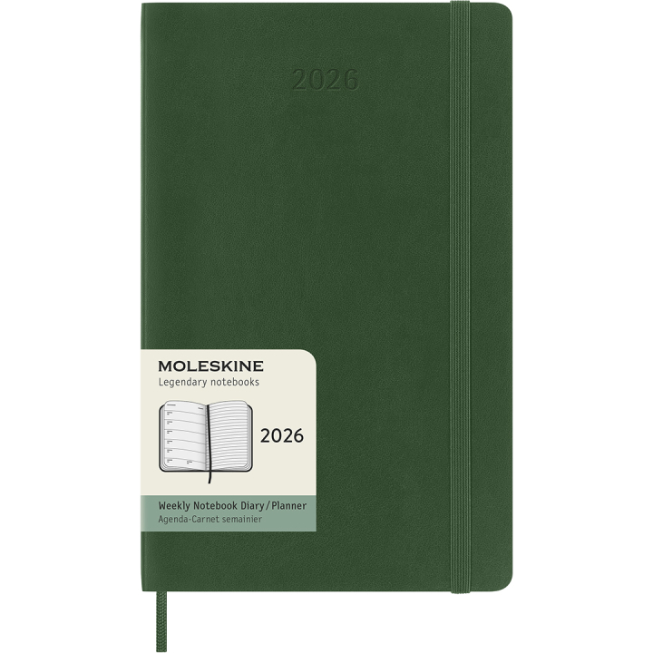 Kalender 12M Weekly Notebook 2026 Softcover Large Myrtle Green in de groep Papier & Blokken / Kalenders en agenda's / 12 maanden agenda's bij Voorcrea (136113)