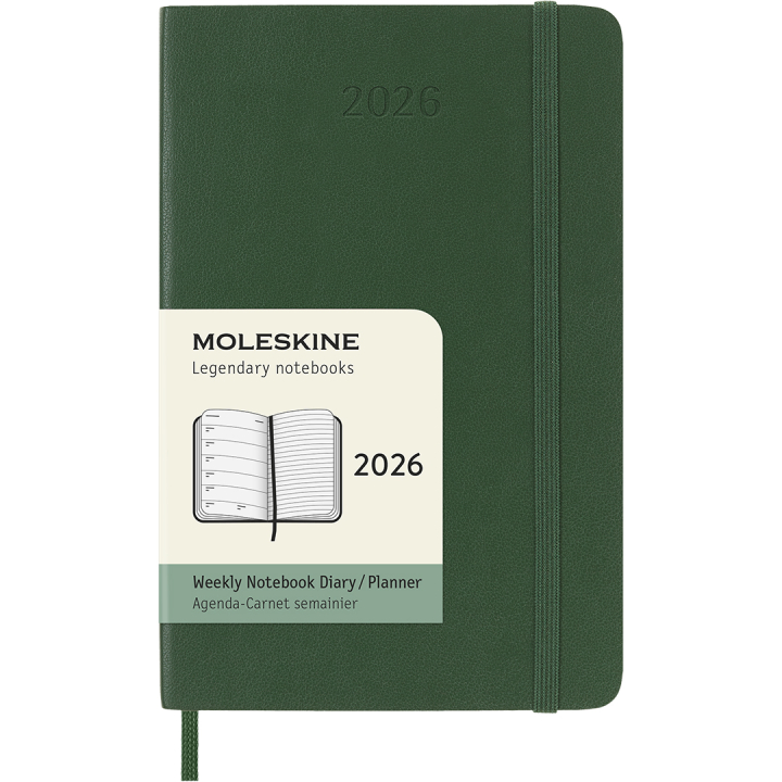 Kalender 12M Weekly Notebook 2026 Softcover Pocket Myrtle Green in de groep Papier & Blokken / Kalenders en agenda's / 12 maanden agenda's bij Voorcrea (136121)