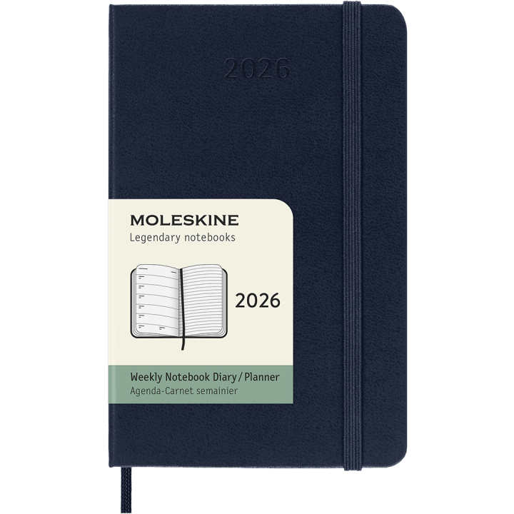 Kalender 12M Weekly Notebook 2026 Hardcover Pocket Sapphire Blue in de groep Papier & Blokken / Kalenders en agenda's / 12 maanden agenda's bij Voorcrea (136125)