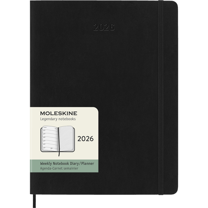 Kalender 12M Weekly Notebook 2026 Softcover XL Black in de groep Papier & Blokken / Kalenders en agenda's / 12 maanden agenda's bij Voorcrea (136127)