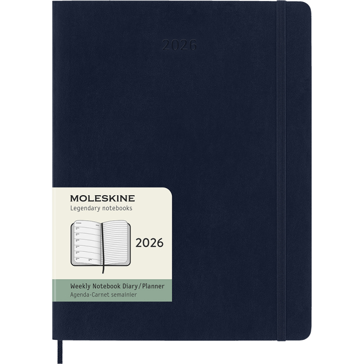 Kalender 12M Weekly Notebook 2026 Softcover XL Sapphire Blue in de groep Papier & Blokken / Kalenders en agenda's / 12 maanden agenda's bij Voorcrea (136129)
