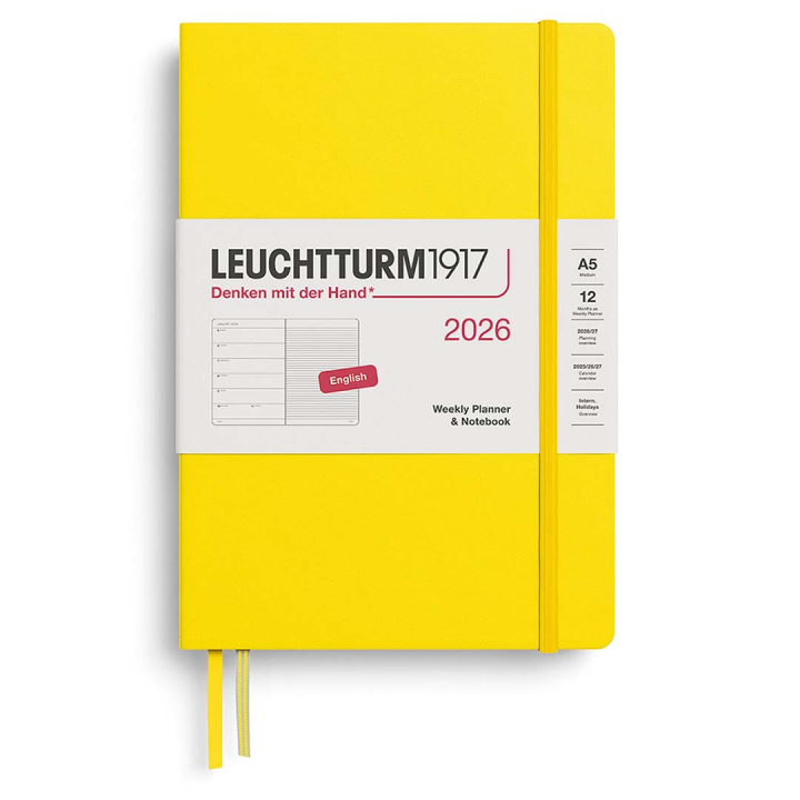 Kalender Weekly Planner & Notebook 2026 A5 Lemon in de groep Papier & Blokken / Kalenders en agenda's / 12 maanden agenda's bij Voorcrea (136222)
