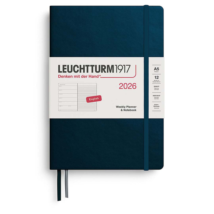 Kalender Weekly Planner & Notebook 2026 A5 Deep Sea in de groep Papier & Blokken / Kalenders en agenda's / 12 maanden agenda's bij Voorcrea (136226)