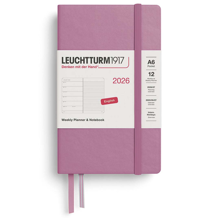 Kalender Weekly Planner & Notebook 2026 A6 Dusty Rose in de groep Papier & Blokken / Kalenders en agenda's / 12 maanden agenda's bij Voorcrea (136231)