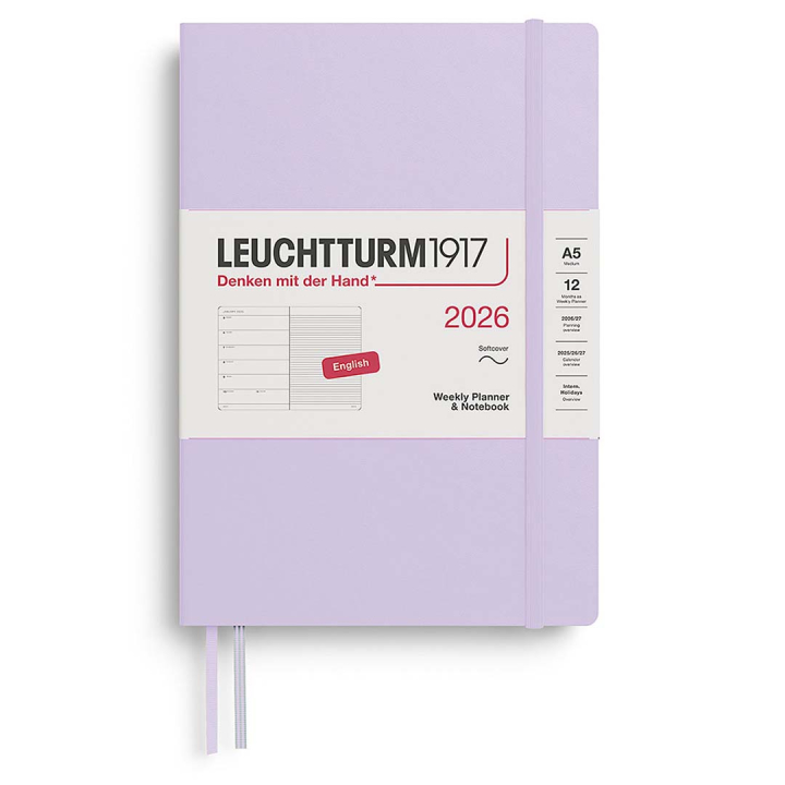 Kalender Weekly Planner & Notebook 2026 A5 Soft Cover Lilac in de groep Papier & Blokken / Kalenders en agenda's / 12 maanden agenda's bij Voorcrea (136239)