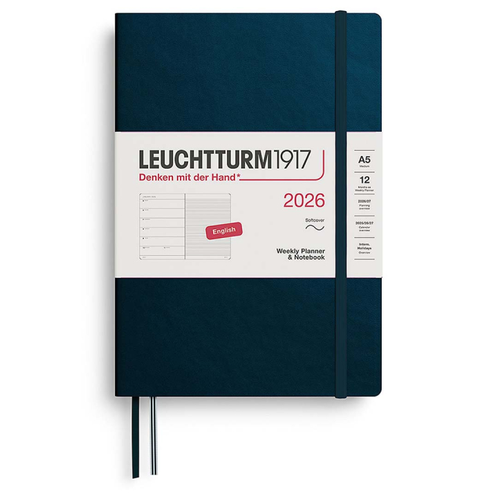 Kalender Weekly Planner & Notebook 2026 A5 Soft Cover Deep Sea in de groep Papier & Blokken / Kalenders en agenda's / 12 maanden agenda's bij Voorcrea (136247)