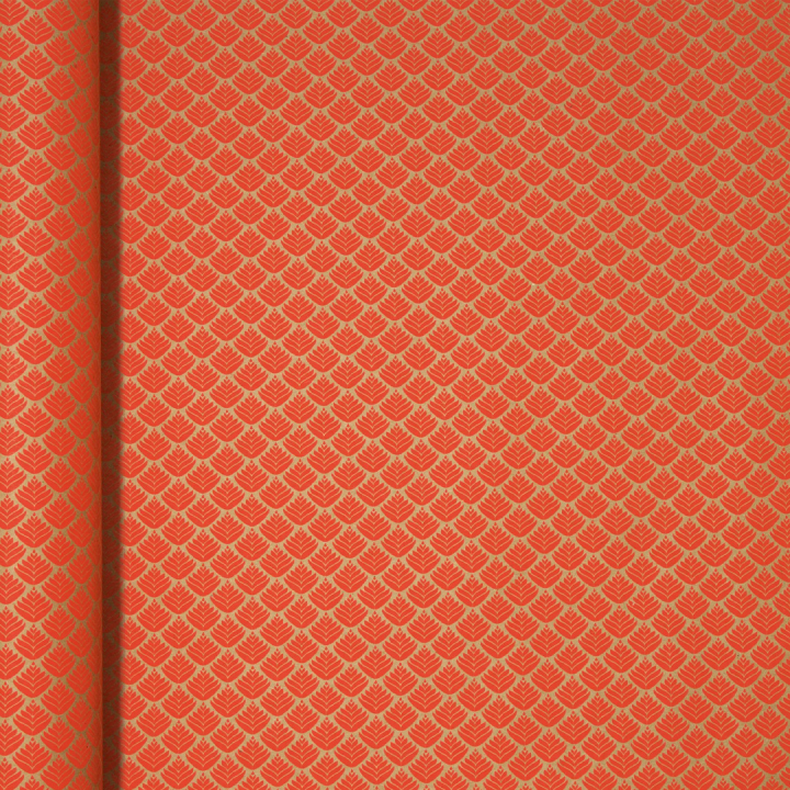 Cadeaupapier 35cm x 5m Kraft Rode Bloemen in de groep Creëren & Hobby / Feestdagen en seizoenen / Inpakken bij Voorcrea (136355)