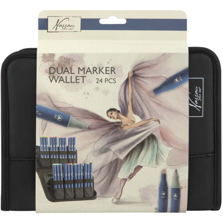Marker Wallet 24 Pennen in de groep Pennen / Kunstenaarspotloden en -stiften / Illustratiemarkers bij Voorcrea (136611)