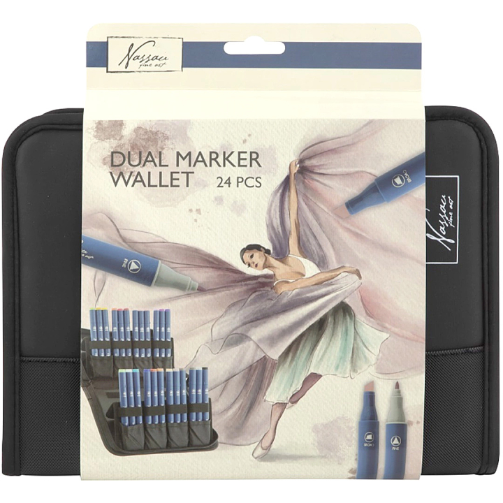 Marker Wallet 24 Pennen in de groep Pennen / Kunstenaarspotloden en -stiften / Illustratiemarkers bij Voorcrea (136611)