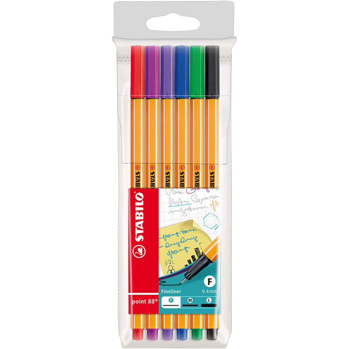 Point 88 Fineliner 6-pack in de groep Pennen / Schrijven / Fineliners bij Voorcrea (136790)