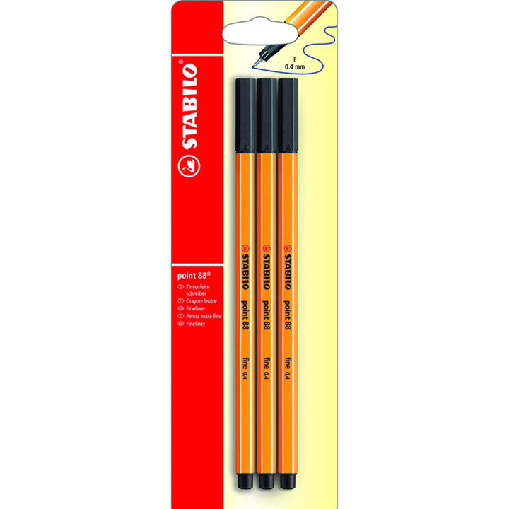 Point 88 Fineliner 3-pack Zwart in de groep Kundsegment / Kundsegment Office & Planning bij Voorcrea (136792)