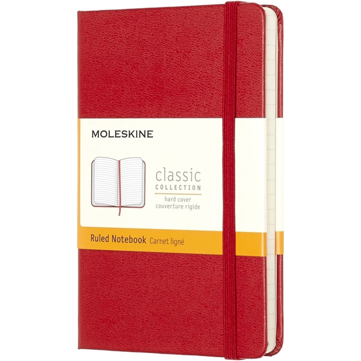 Classic Hard Cover Notebook Pocket Red in de groep Papier & Blokken / Schrijven en noteren / Notitieboeken bij Voorcrea (136819_r)