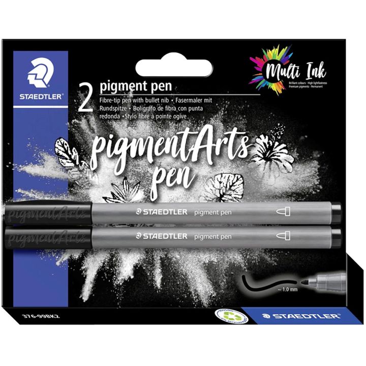 Pigment Arts Pen Zwart 2-pack in de groep Pennen / Kunstenaarspotloden en -stiften / Viltstiften bij Voorcrea (136854)