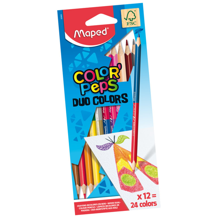 Kleurpotloden Color’Peps Duo Colors 12-set in de groep Kids / Kinderpotloden en -stiften / Kleurpotloden voor kinderen bij Voorcrea (136942)