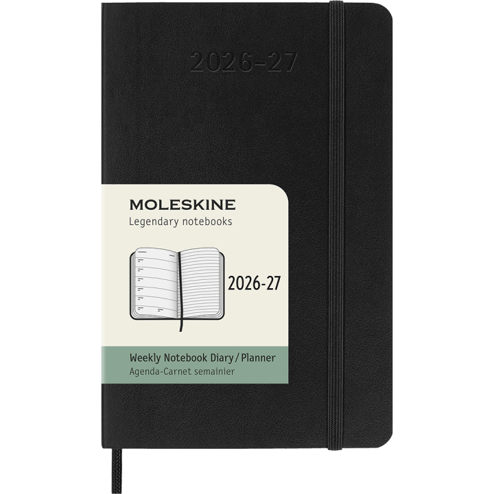 Kalender 18M WeekNote Soft Cover Pocket Black in de groep Papier & Blokken / Kalenders en agenda's / 18 maanden agenda's bij Voorcrea (137007)