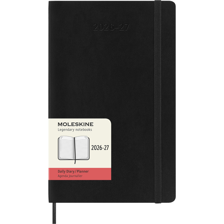 Kalender 18M Daily Soft Cover Large Black in de groep Papier & Blokken / Kalenders en agenda's / 18 maanden agenda's bij Voorcrea (137015)