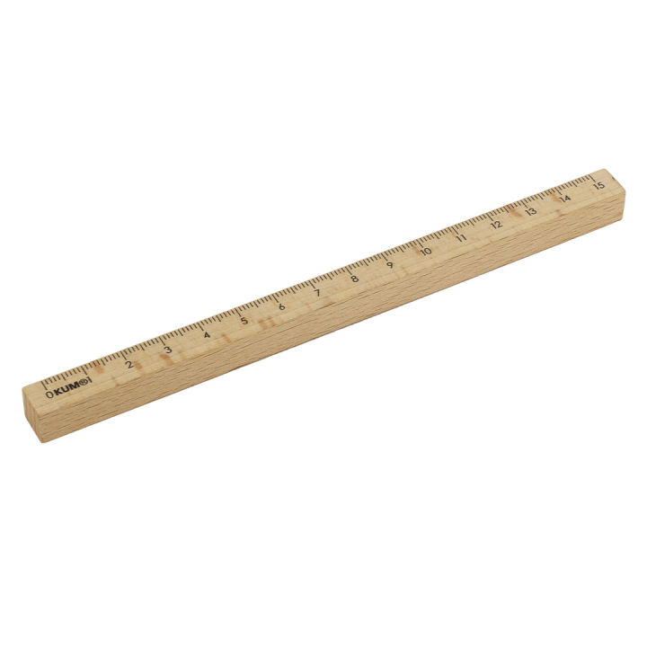 Houten liniaal 15 cm in de groep Creëren & Hobby / Hobbytoebehoren / Linialen bij Voorcrea (137037)