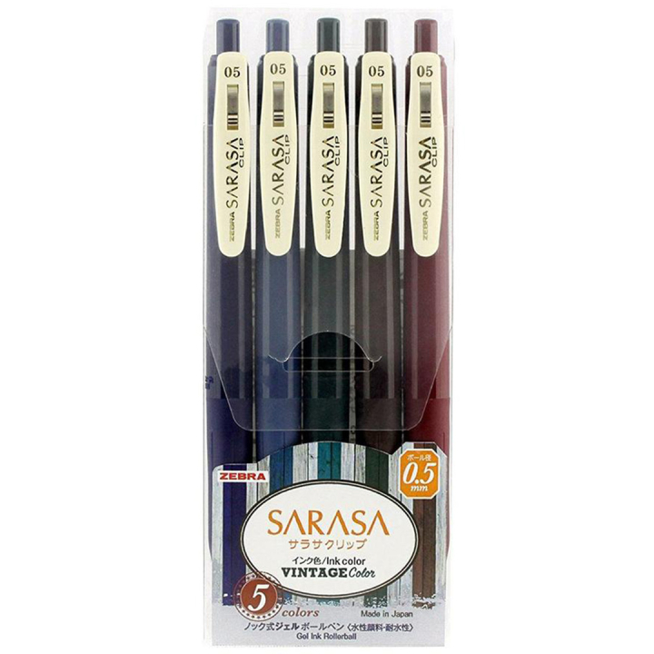 Sarasa Clip Vintage A 5-pack in de groep Pennen / Schrijven / Gelpennen bij Voorcrea (137259)
