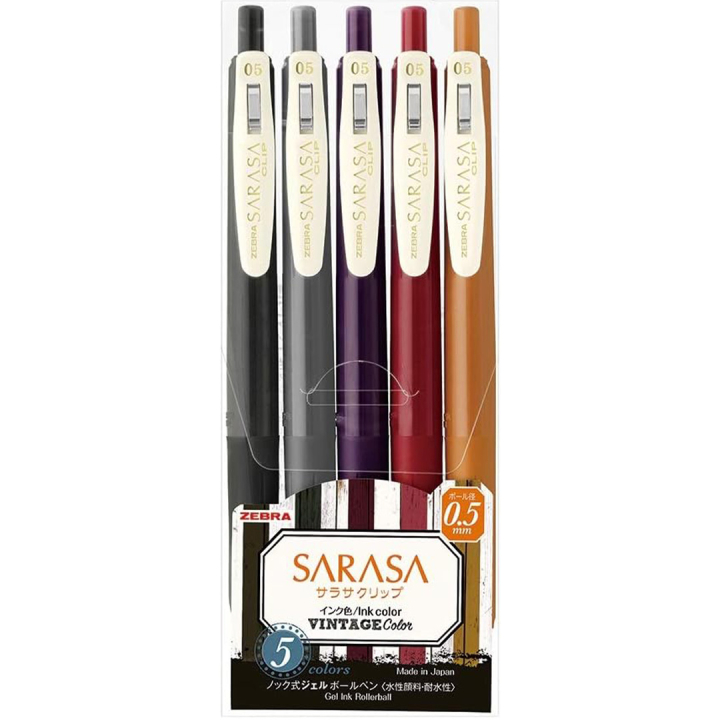 Sarasa Clip Vintage B 5-pack in de groep Pennen / Schrijven / Gelpennen bij Voorcrea (137260)
