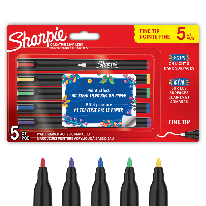 Creative Marker Fine Tip 5-pack in de groep Pennen / Kunstenaarspotloden en -stiften / Acrylmarkers bij Voorcrea (137401)