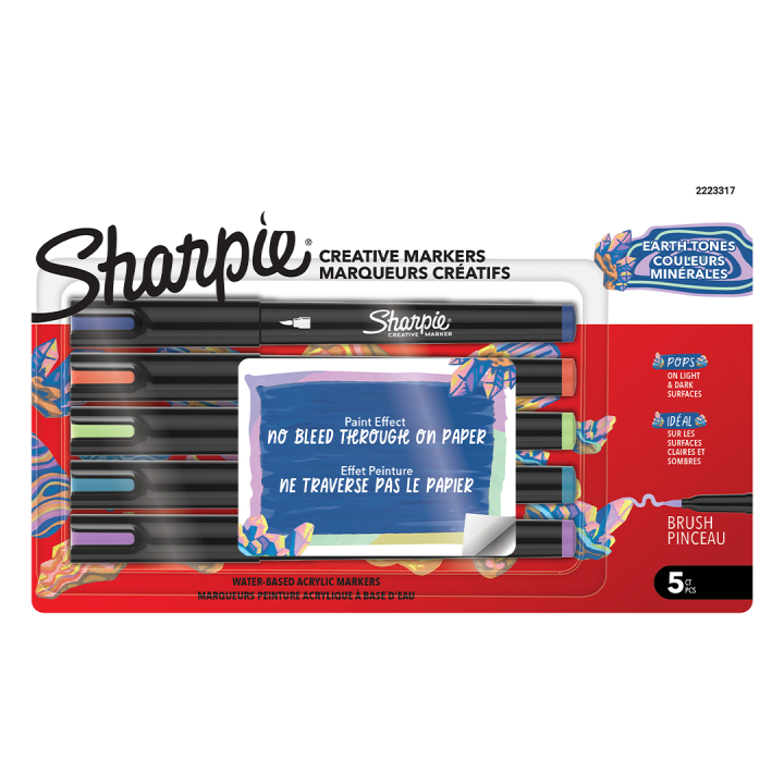 Creative Marker Brush Tip 5‑pack Earth Tones in de groep Pennen / Kunstenaarspotloden en -stiften / Acrylmarkers bij Voorcrea (137402)