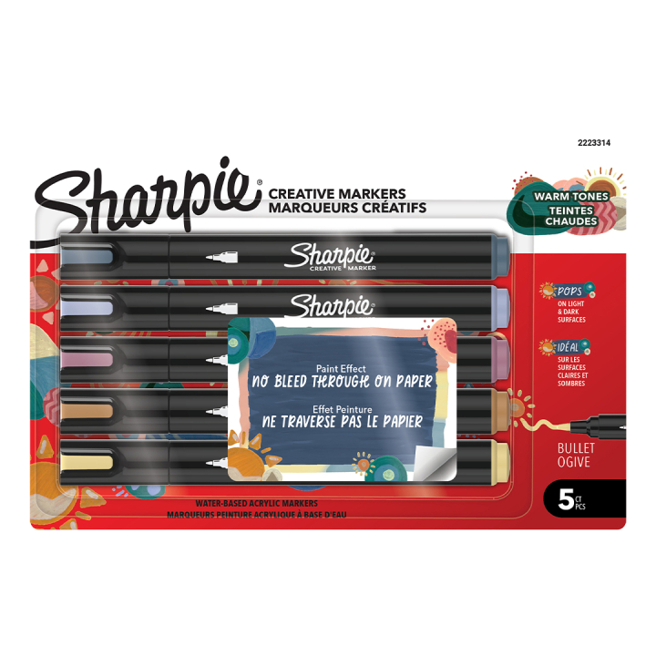 Creative Marker Bullet Tip 5-pack Warm Tones in de groep Pennen / Kunstenaarspotloden en -stiften / Acrylmarkers bij Voorcrea (137404)