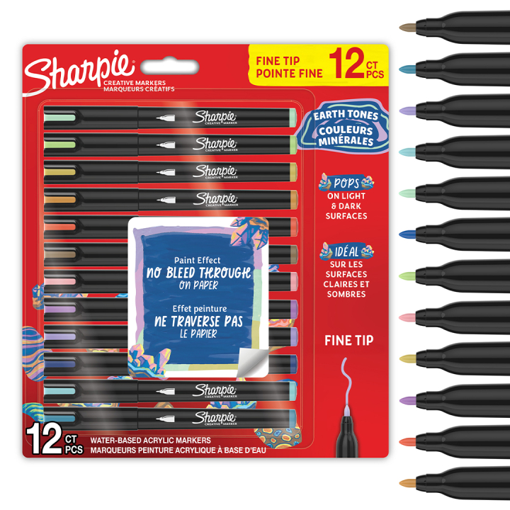 Creative Marker Fine Tip 12-pack Earth Tones in de groep Pennen / Kunstenaarspotloden en -stiften / Acrylmarkers bij Voorcrea (137407)