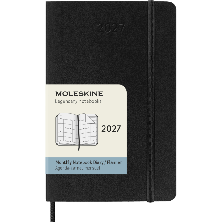 Kalender 12M Monthly 2027 Softcover Pocket Black in de groep Papier & Blokken / Kalenders en agenda's / 12 maanden agenda's bij Voorcrea (137440)