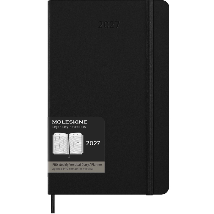 Kalender 12M Weekly Vertical PRO 2027 Hardcover Large Black in de groep Papier & Blokken / Kalenders en agenda's / 12 maanden agenda's bij Voorcrea (137442)