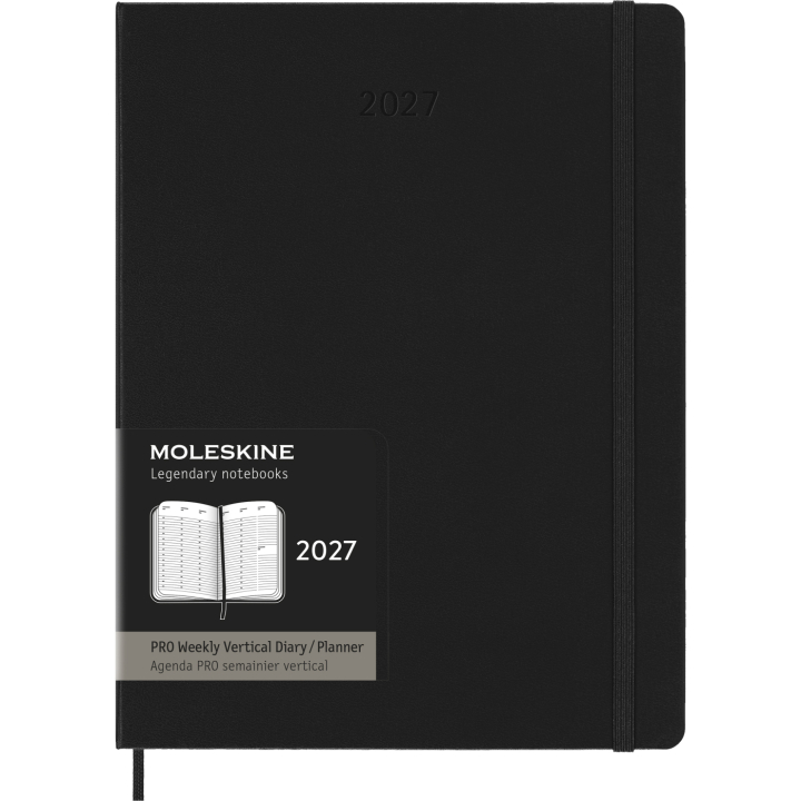 Kalender 12M Weekly Vertical PRO 2027 Hardcover XL Black  in de groep Papier & Blokken / Kalenders en agenda's / 12 maanden agenda's bij Voorcrea (137443)