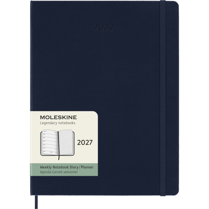 Kalender 12M Weekly Notebook 2027 Hardcover XL Sapphire Blue in de groep Papier & Blokken / Kalenders en agenda's / 12 maanden agenda's bij Voorcrea (137468)