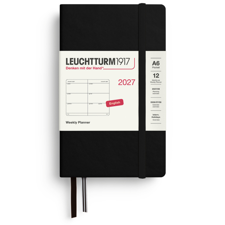 Kalender Weekly Planner 2027 A6 Black in de groep Papier & Blokken / Kalenders en agenda's / 12 maanden agenda's bij Voorcrea (137479)