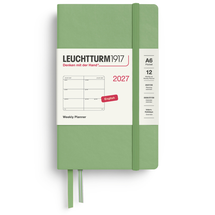 Kalender Weekly Planner 2027 A6 Sage in de groep Papier & Blokken / Kalenders en agenda's / 12 maanden agenda's bij Voorcrea (137483)