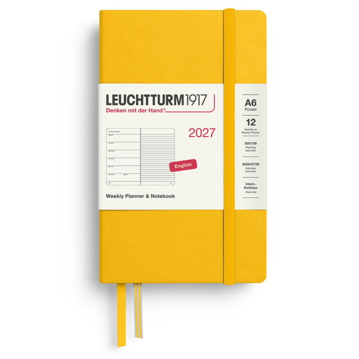 Kalender Weekly Planner & Notebook 2027 A6 Sunflower in de groep Papier & Blokken / Kalenders en agenda's / 12 maanden agenda's bij Voorcrea (137508)