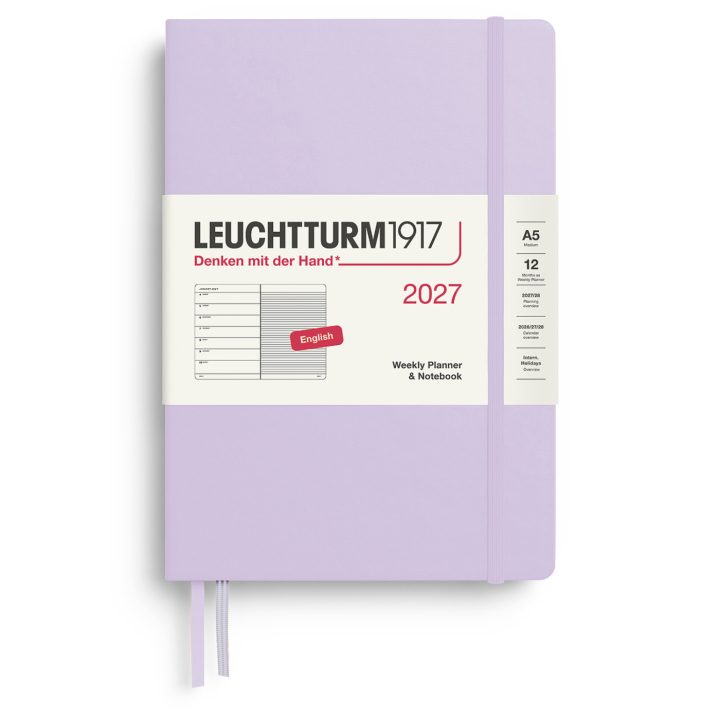 Kalender Weekly Planner & Notebook 2027 A5 Lilac in de groep Papier & Blokken / Kalenders en agenda's / 12 maanden agenda's bij Voorcrea (137513)