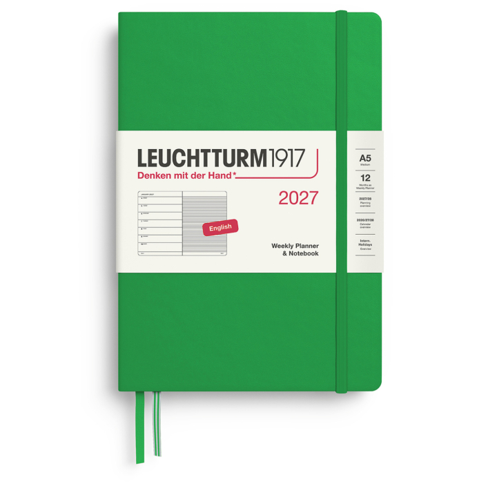 Kalender Weekly Planner & Notebook 2027 A5 Spring Leaf in de groep Papier & Blokken / Kalenders en agenda's / 12 maanden agenda's bij Voorcrea (137520)