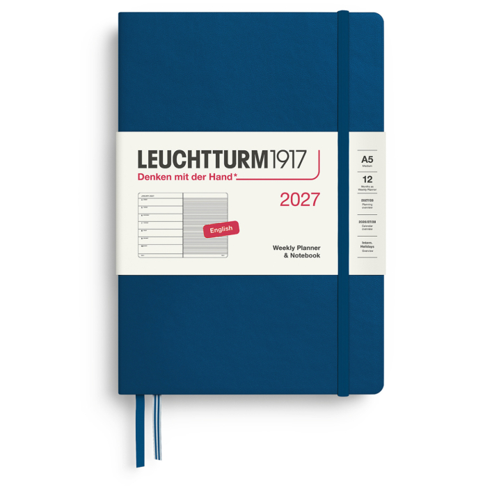 Kalender Weekly Planner & Notebook 2027 A5 Indigo in de groep Papier & Blokken / Kalenders en agenda's / 12 maanden agenda's bij Voorcrea (137522)