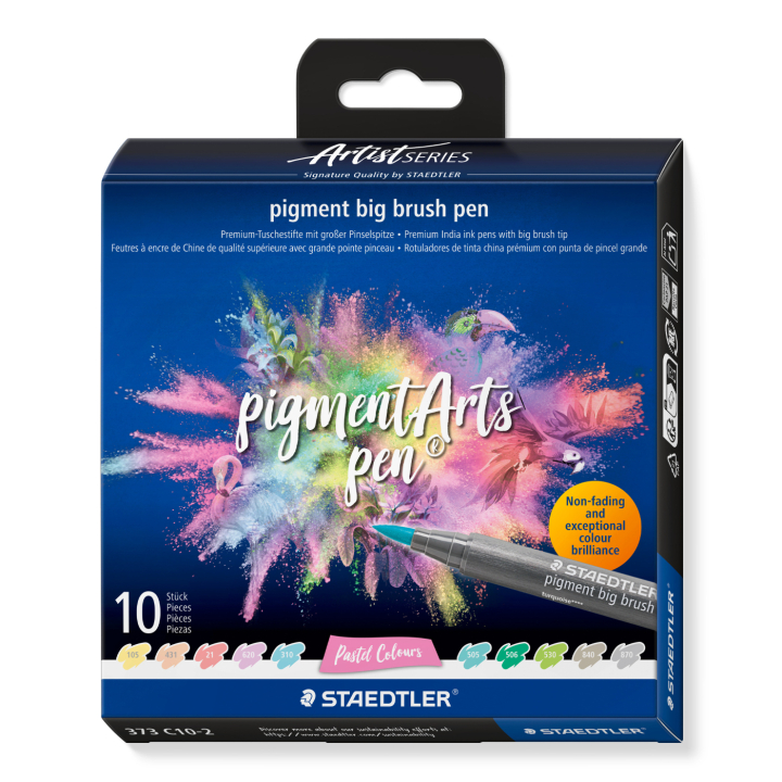 Pigment Arts Big Brush Pen 10-set Pastel in de groep Pennen / Kunstenaarspotloden en -stiften / Brushpennen bij Voorcrea (137628)