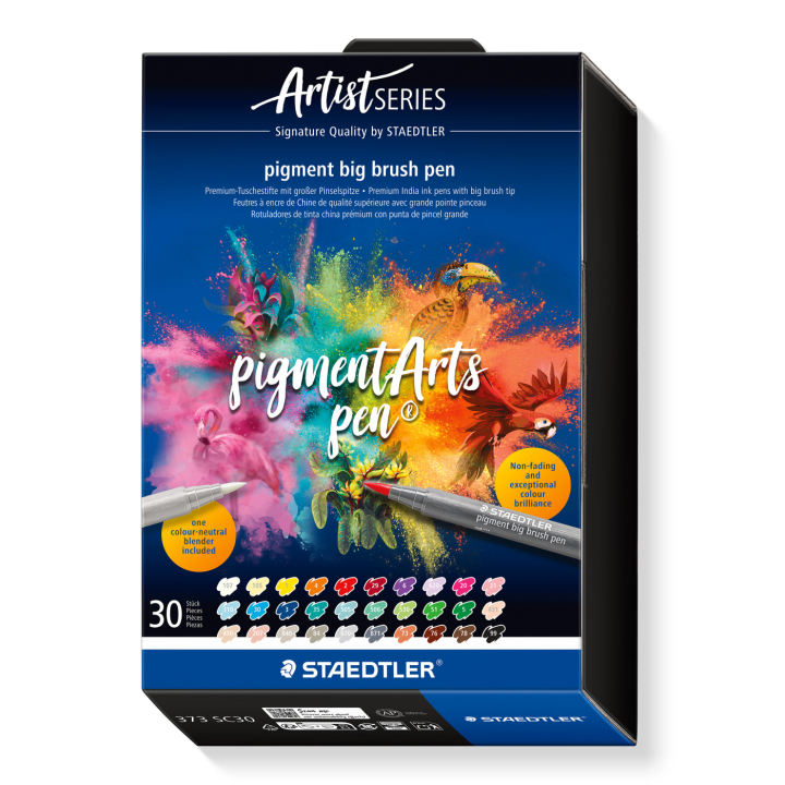 Pigment Arts Big Brush Pen 30-set + in de groep Pennen / Kunstenaarspotloden en -stiften / Brushpennen bij Voorcrea (137632)